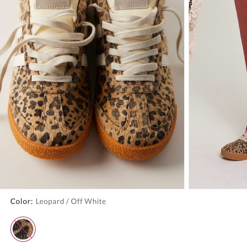 Leopard Print Sneakers with Off White Accents